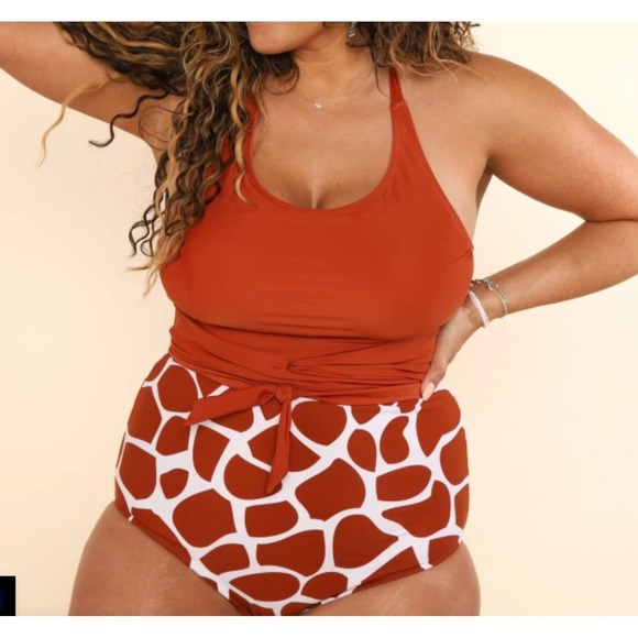 CORAL REEF SWIM Halter Bikini Swim Top with Wrap Tie Womens Size 12/14 Neon Pink - Picture 10 of 13